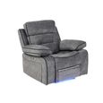 Foster Grey Fabric Recliner Armchair with LED Lights