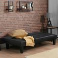 Franklin Click Clack Sofa Bed - 3 Seater - Black Faux Leather