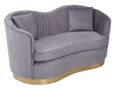 Franza Sofa - 2 Seater - Grey Velvet Fabric - Pleated
