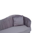 Franza Sofa - 3 Seater - Pleated Grey Velvet Fabric