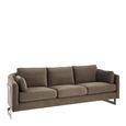 Freda Sofa - 3 Seater - Dark Grey Velvet Fabric