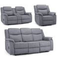 Galaxy Electric Recliner Sofa Set - Grey Fabric - 3+2+1 Seater
