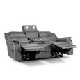 Galaxy Electric Recliner Sofa - Grey Faux Leather - 3 Seater
