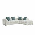 Genoa Corner Sofa - Beige Fabric - RHF
