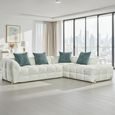 Genoa Corner Sofa - Beige Fabric - RHF