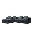 Genoa Corner Sofa - Charcoal Fabric - LHF