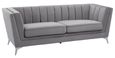 Hansa Sofa - 3 Seater - Grey Velvet Fabric