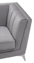 Hansa Sofa - 3 Seater - Grey Velvet Fabric