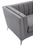 Hansa Sofa - 3 Seater - Grey Velvet Fabric