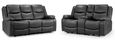 Harald Electric Recliner Sofa Set - Black Faux Leather - 3+2 Seater