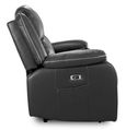 Harald Electric Recliner Sofa Set - Black Faux Leather - 3+2 Seater