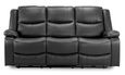 Harald Electric Recliner Sofa - Black Faux Leather - 3 Seater