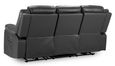 Harald Electric Recliner Sofa - Black Faux Leather - 3 Seater