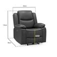 Harald Electric Recliner Armchair - Black Faux Leather