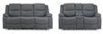 Harald Electric Recliner Sofa Set - Graphite Fabric - 3+2 Seater