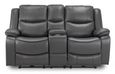 Harald Electric Recliner Sofa - Grey Faux Leather - 2 Seater