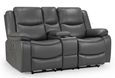 Harald Electric Recliner Sofa - Grey Faux Leather - 2 Seater