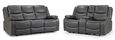 Harald Electric Recliner Sofa Set - Grey Faux Leather - 3+2 Seater