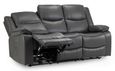Harald Electric Recliner Sofa - Grey Faux Leather - 3 Seater