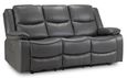 Harald Electric Recliner Sofa - Grey Faux Leather - 3 Seater