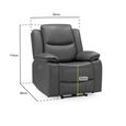 Harald Electric Recliner Armchair - Grey Faux Leather
