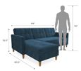Harford Sectional Futon Storage Chenille Sofa Bed - 2112669UK