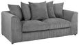 Harley Jumbo Sofa - Grey Fabric - 3 Seater