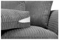 Harley Jumbo Sofa - Grey Fabric - 3 Seater