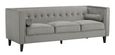 Helia Sofa - 3 Seater - Grey Velvet Fabric