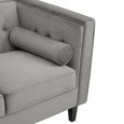 Helia Sofa - 3 Seater - Grey Velvet Fabric