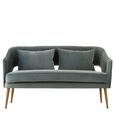 Hendricks Sofa - 2 Seater - Dusky Blue Velvet Fabric