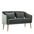 Hendricks Sofa - 2 Seater - Dusky Blue Velvet Fabric