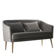 Hendricks Sofa - 2 Seater - Grey Velvet Fabric