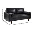 Henley Black Faux Leather Sofa - 3 Seater