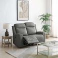 Henley Electric Recliner Sofa - Grey Leather - 2 Seater