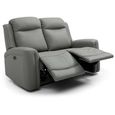 Henley Electric Recliner Sofa - Grey Leather - 2 Seater