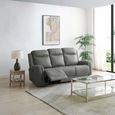 Henley Electric Recliner Sofa - Grey Leather - 3 Seater