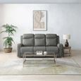 Henley Electric Recliner Sofa - Grey Leather - 3 Seater