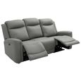 Henley Electric Recliner Sofa - Grey Leather - 3 Seater