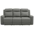 Henley Electric Recliner Sofa - Grey Leather - 3 Seater