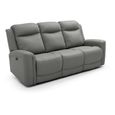Henley Electric Recliner Sofa - Grey Leather - 3 Seater
