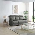 Henley Electric Recliner Sofa - Grey Leather - 3 Seater