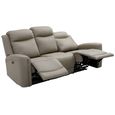 Henley Electric Recliner Sofa - Taupe Leather - 3 Seater