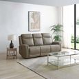 Henley Electric Recliner Sofa - Taupe Leather - 3 Seater