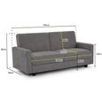 Hive Click Clack Sofa Bed - Grey Fabric - 3 Seater