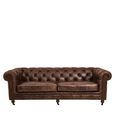 Hoxton Sofa - Chesterfield - 3 Seater - Brown Leather