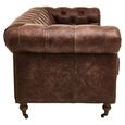 Hoxton Sofa - Chesterfield - 3 Seater - Brown Leather