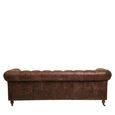 Hoxton Sofa - Chesterfield - 3 Seater - Brown Leather