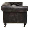 Hoxton Sofa - Chesterfield - 3 Seater - Dark Grey Leather