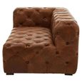 Hoxton Corner Sofa - Vintage Brown Tufted Leather - 2 Seater - RHF